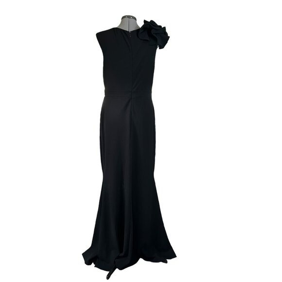 Lulus Black Ruffle One Shoulder Mermaid Maxi Dress L Wedding Bridesmaid - Picture 2 of 6